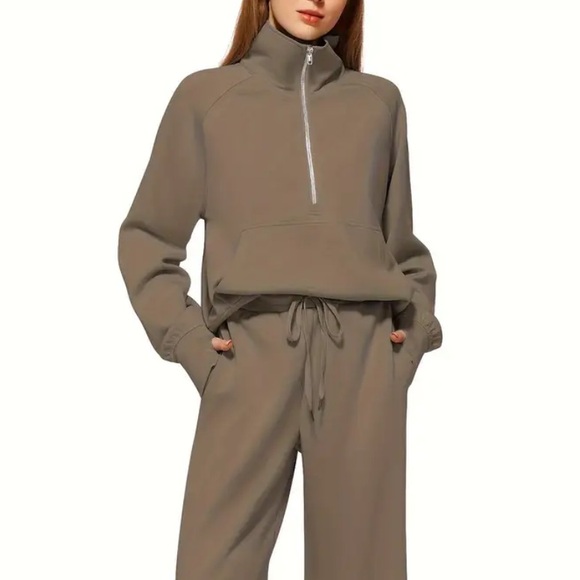 NWT TEMU 2 PC. MATCHING LOUNGEWEAR SET, SIZE SMALL, TAN - Picture 3 of 12